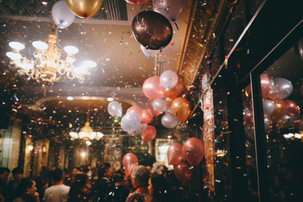 New year party nightlife balloon fun. AI generated Image by rawpixel.