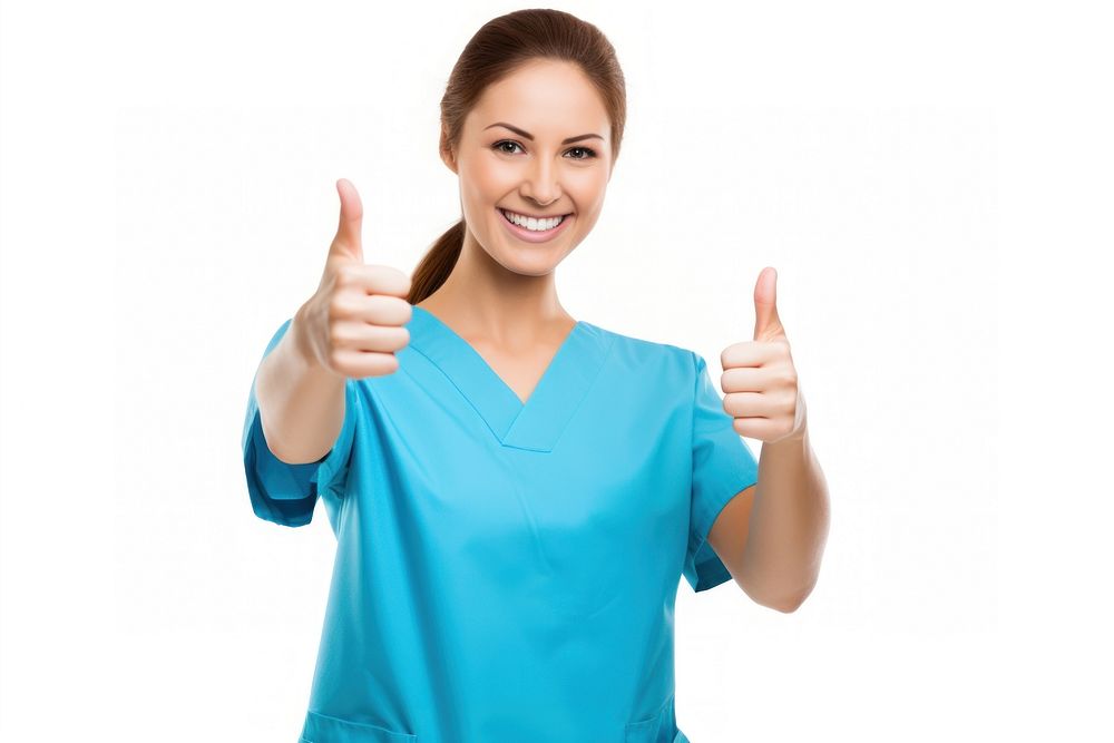 Nurse smiling finger adult. AI generated Image by rawpixel.