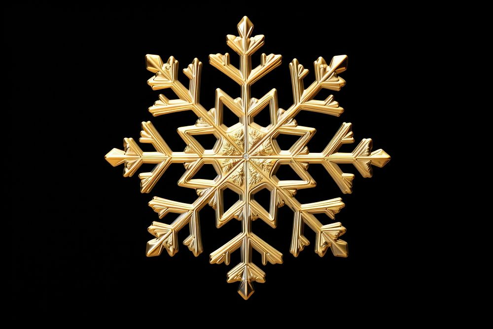 Snowflake gold black background celebration. AI generated Image by rawpixel.