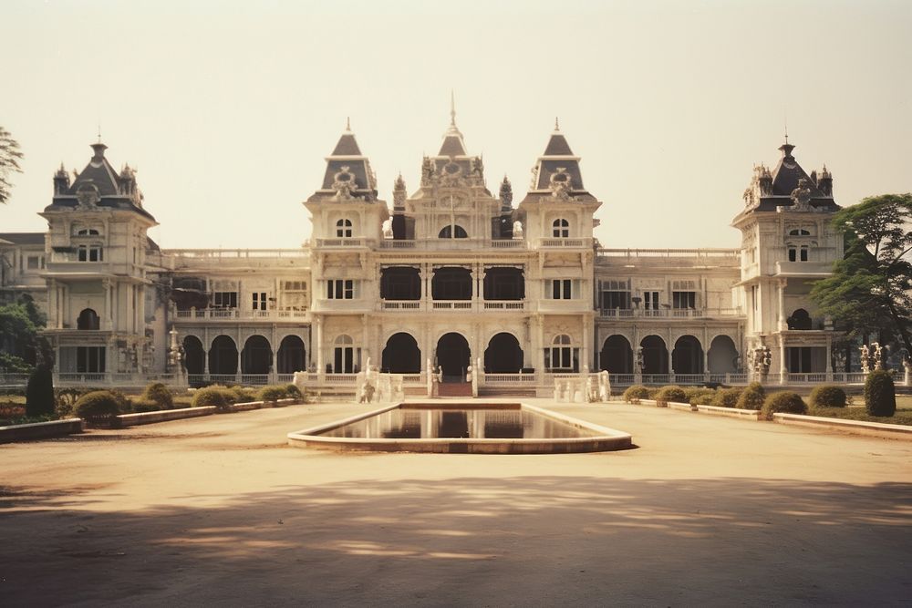 Palace architecture building landmark. AI generated Image by rawpixel.