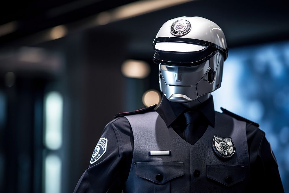 Robot security uniform surveillance. AI generated Image by rawpixel.
