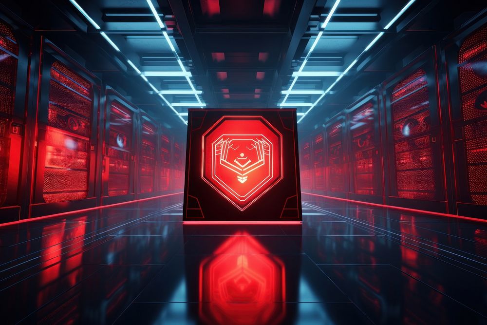 Server room security red illuminated. AI generated Image by rawpixel.