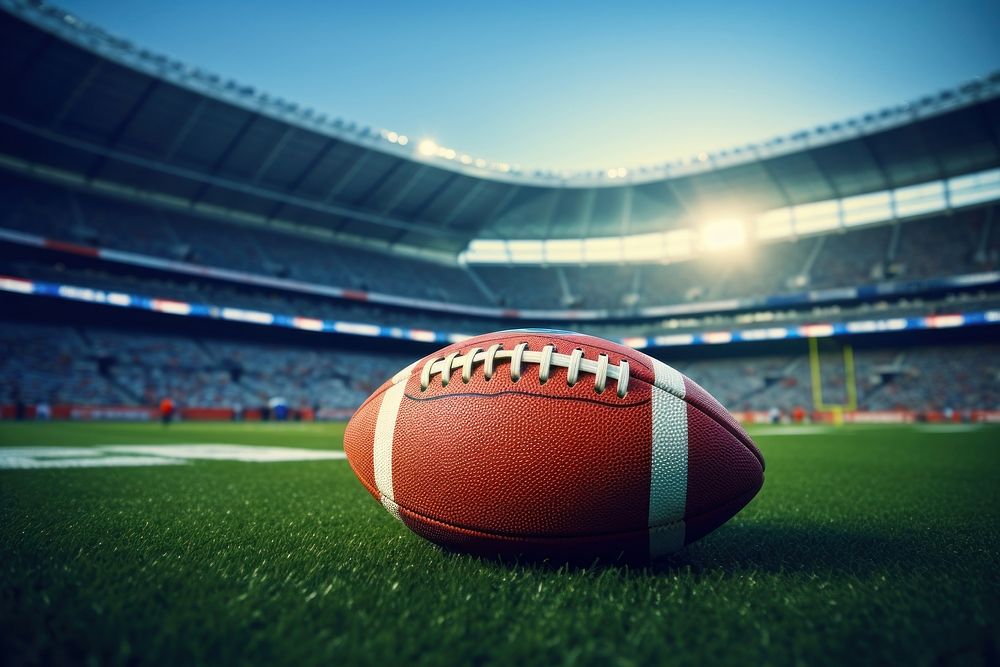 Rugby ball football stadium sports. AI generated Image by rawpixel.