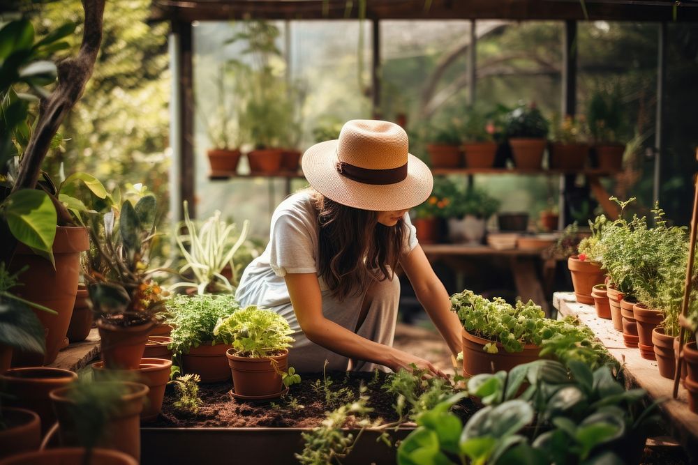 Woman gardening outdoors nature. AI generated Image by rawpixel.