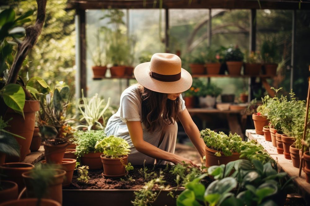 Woman gardening outdoors nature. AI | Free Photo - rawpixel