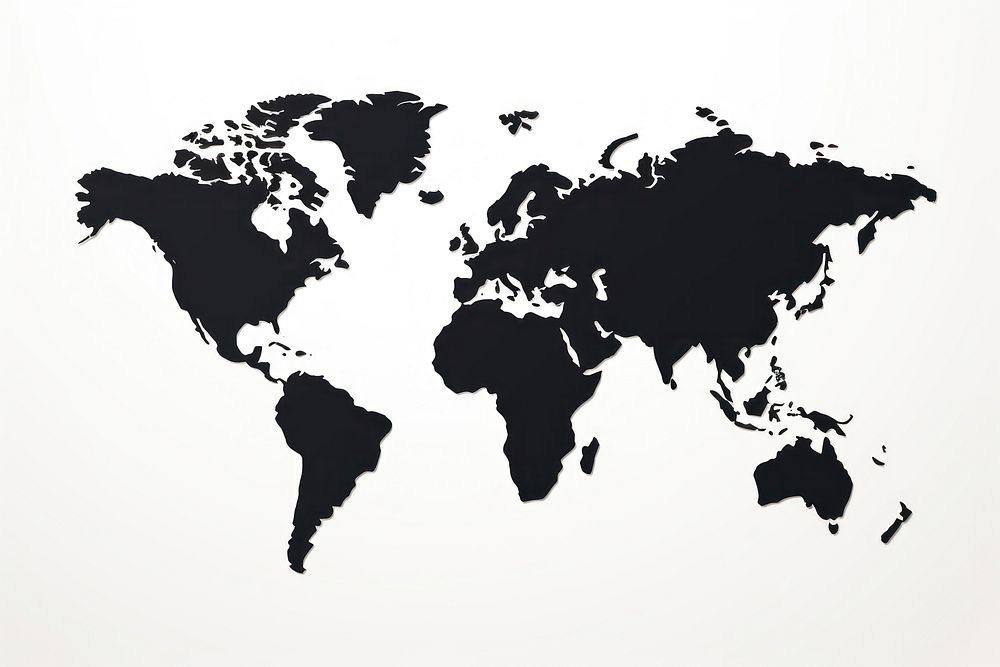 World map silhouette diagram topography. AI generated Image by rawpixel.