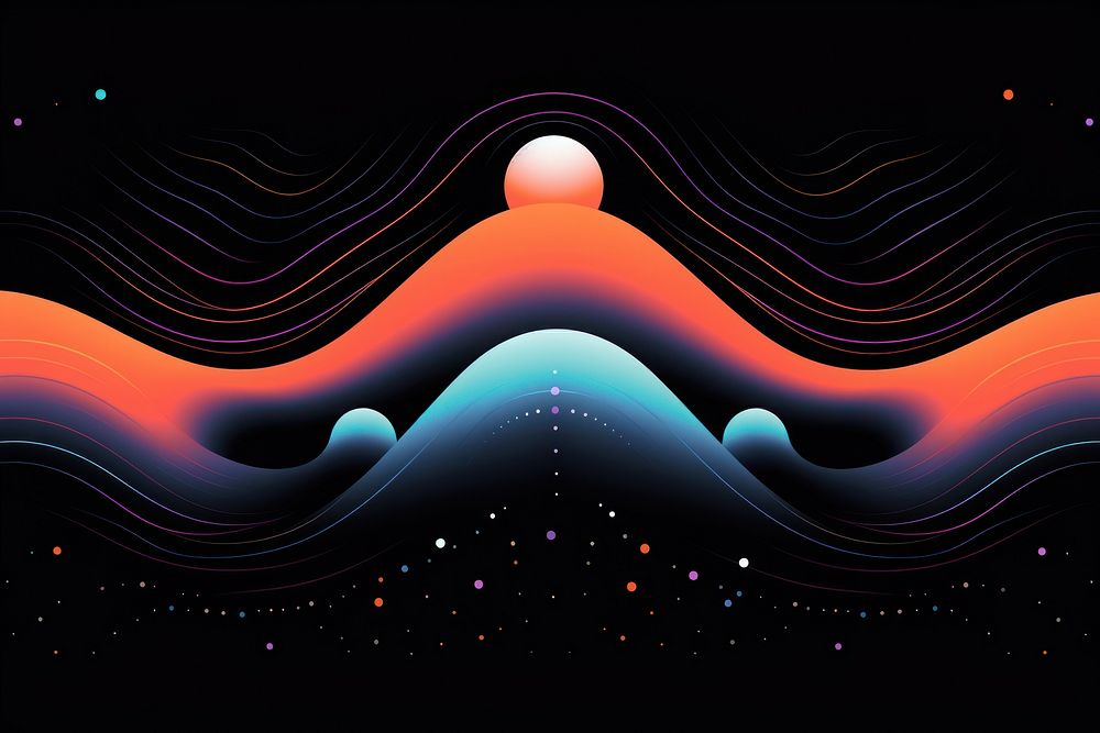 Minimalistic psychedelic style poster pattern nature night. AI generated Image by rawpixel.