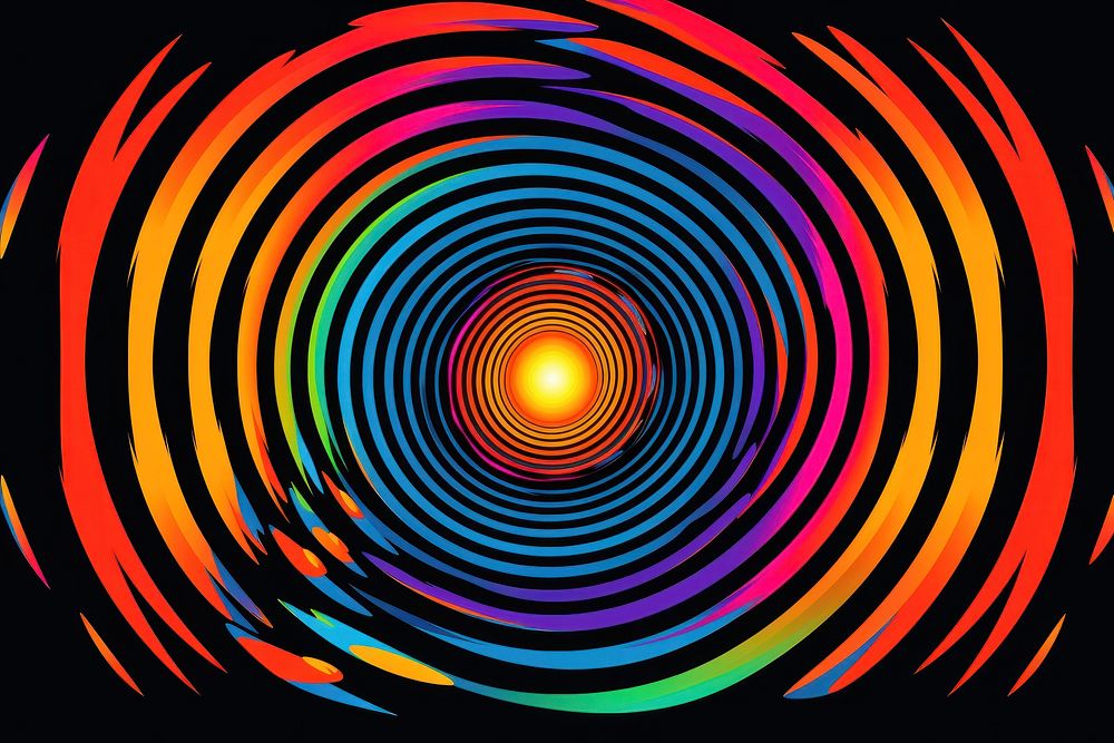 Minimalistic psychedelic style poster pattern spiral night. AI generated Image by rawpixel.