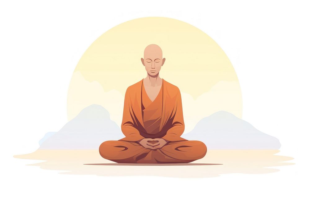 Monk adult yoga spirituality. AI generated Image by rawpixel.