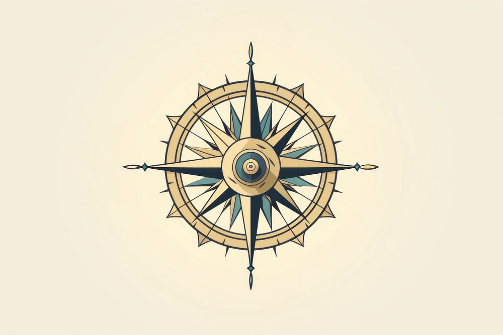 Compass model line pattern circle. AI generated Image by rawpixel.