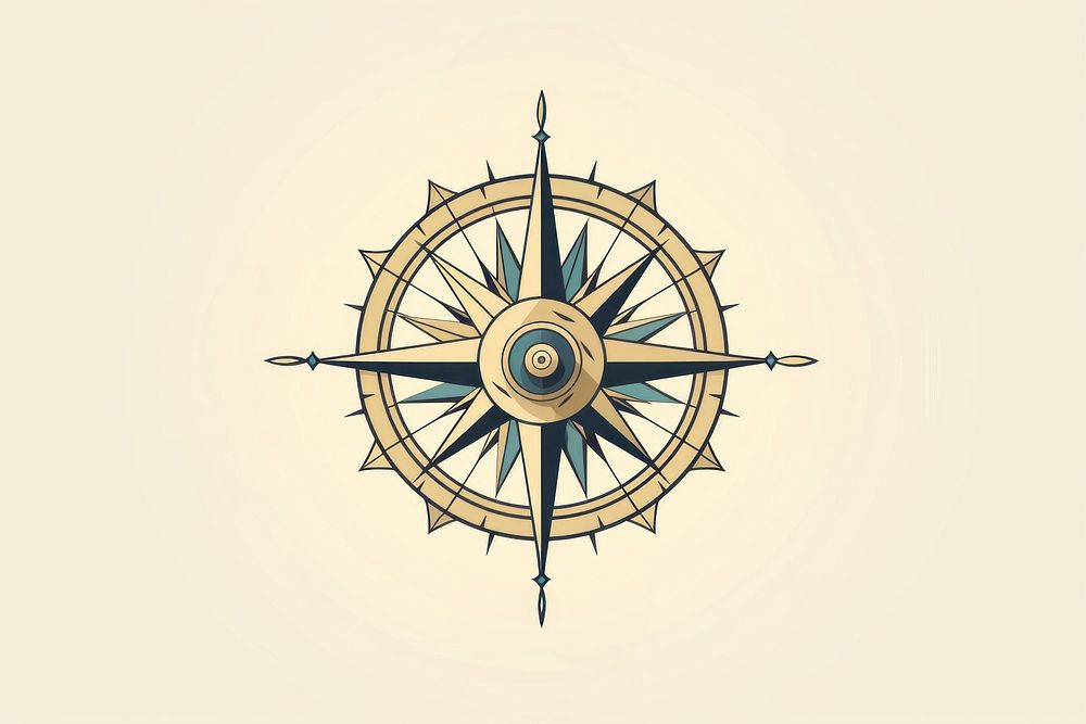 Compass model line pattern circle. Free Photo Illustration rawpixel