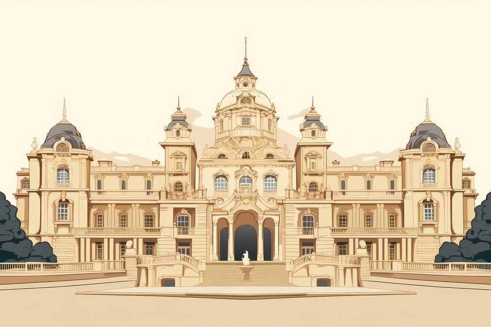 A new palace architecture building mansion. AI generated Image by rawpixel.