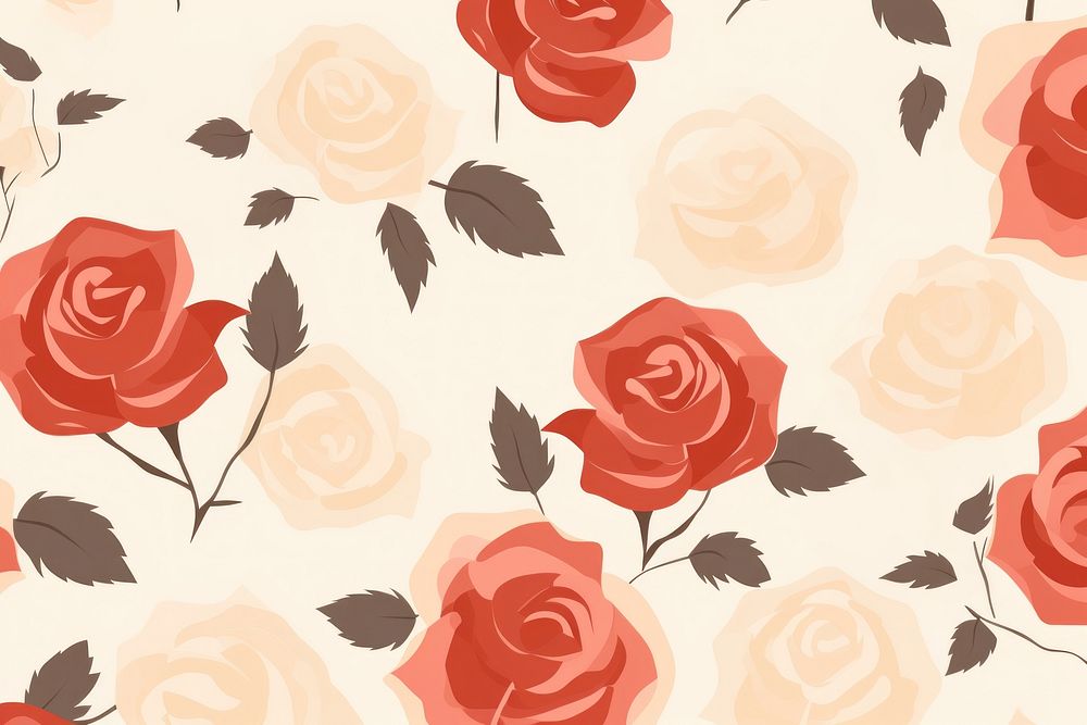Pattern rose flower plant. AI generated Image by rawpixel.