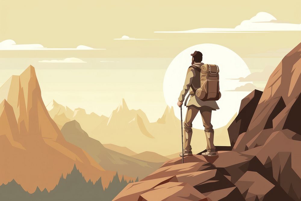 Man adventure hiking outdoors. AI | Premium Photo Illustration - rawpixel