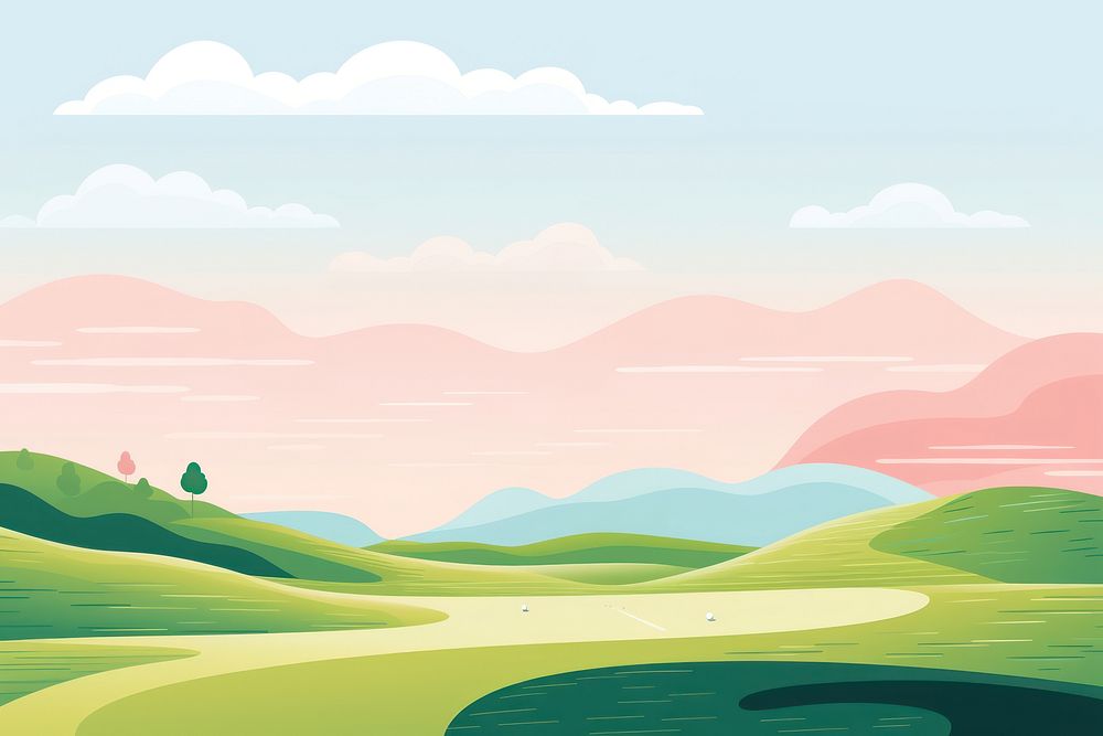 Playing golf landscape outdoors nature. AI generated Image by rawpixel.