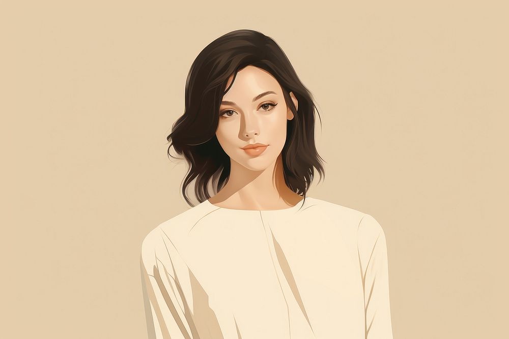 Woman portrait sketch adult. AI generated Image by rawpixel.