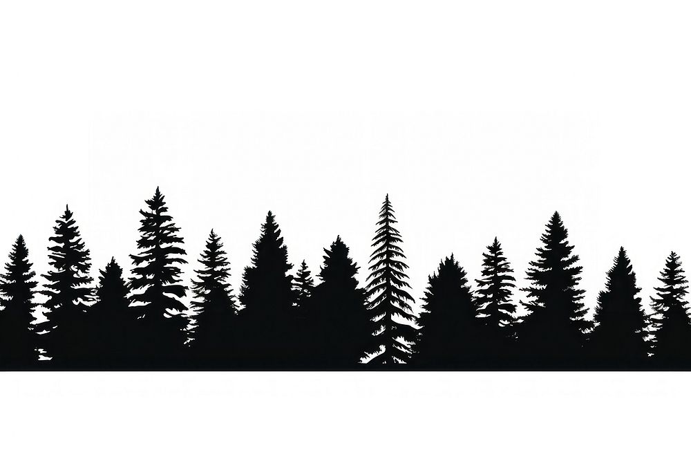 Tree line silhouette plant fir. AI generated Image by rawpixel.