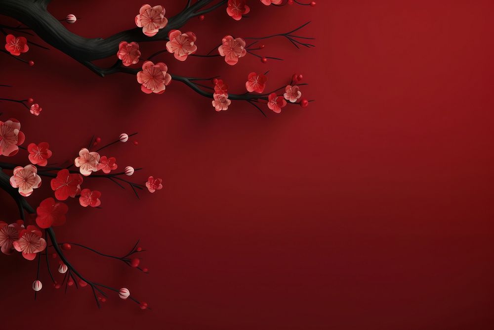 Chinese new year backgrounds blossom flower. AI generated Image by rawpixel.