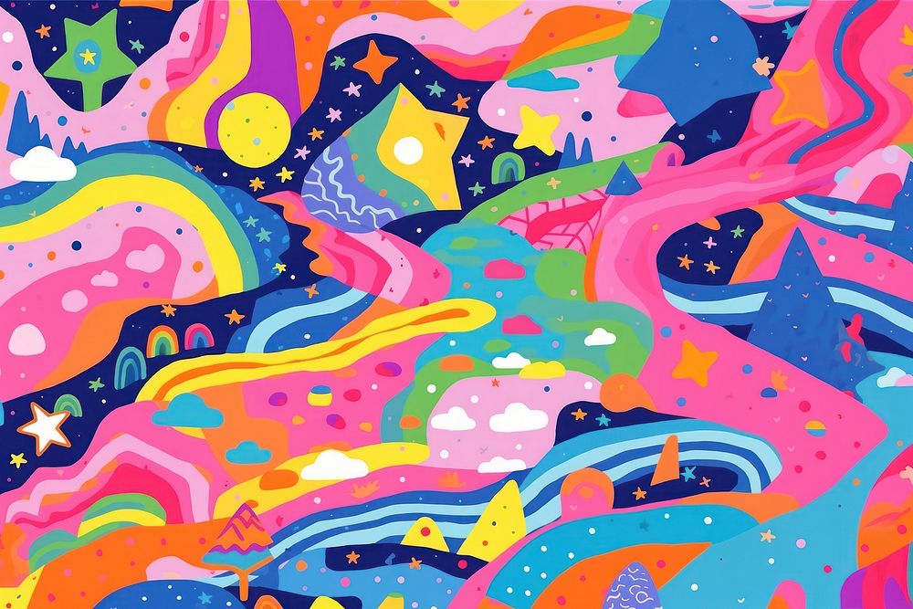 Vibrant star pattern in abstract painting graphics. AI generated Image by rawpixel.