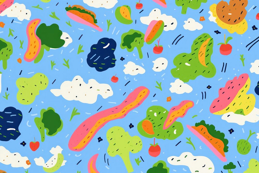 Vibrant salad pattern backgrounds creativity vegetable. AI generated Image by rawpixel.