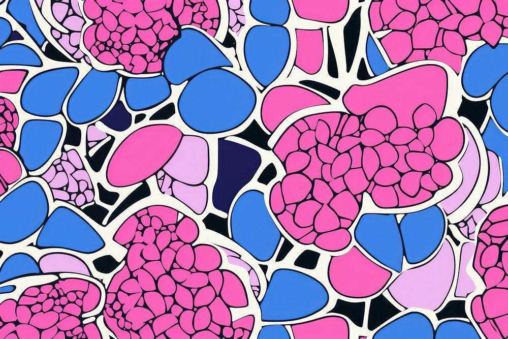Vibrant pink hydrangea flowers pattern purple art backgrounds. AI generated Image by rawpixel.