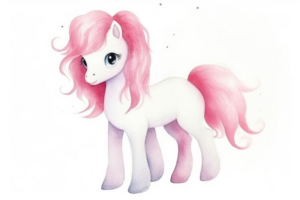 White body pink fur little pony unicorn toy representation creativity. AI generated Image by rawpixel.