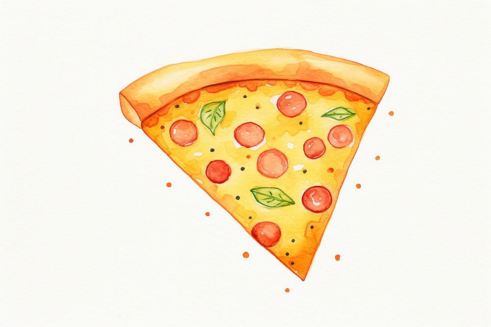 Minimal cute pizza food pepperoni vegetable. AI generated Image by rawpixel.