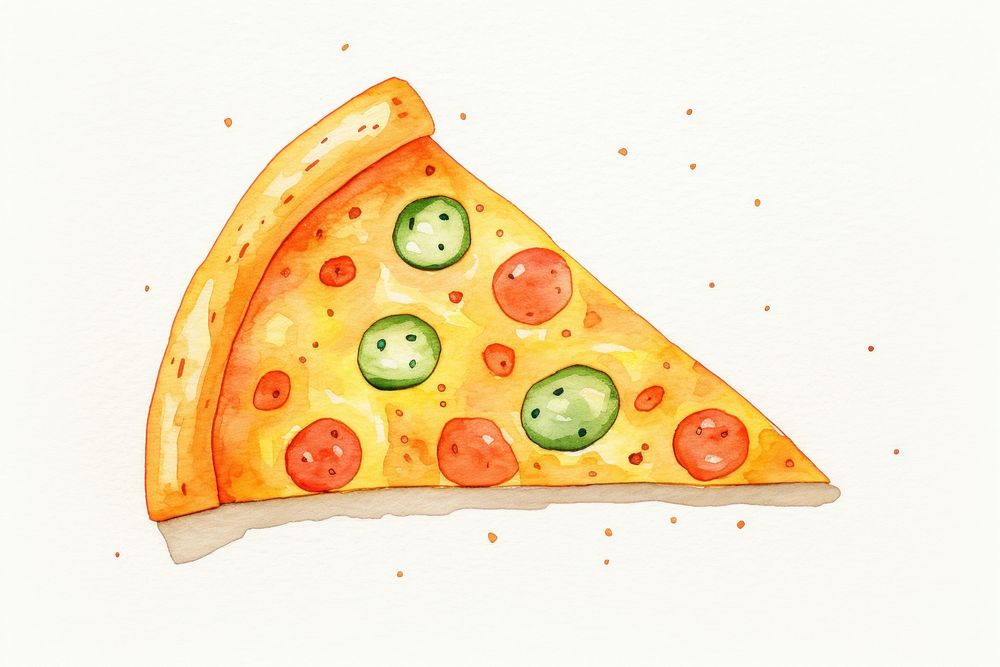 Minimal cute pizza food vegetable pepperoni. AI generated Image by rawpixel.