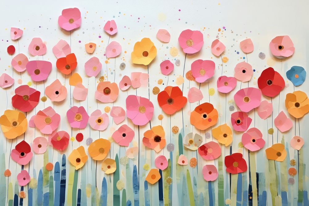 Flowerland art backgrounds paper. AI generated Image by rawpixel.