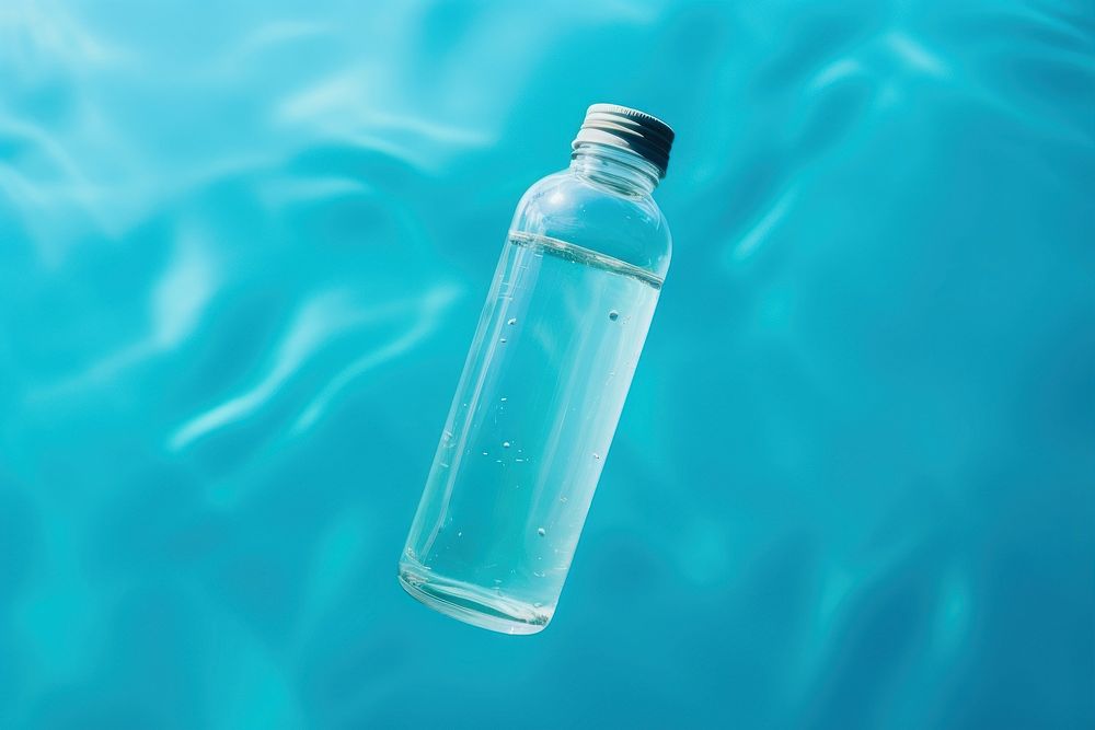 Water bottle on a bright background refreshment container drinkware. AI generated Image by rawpixel.
