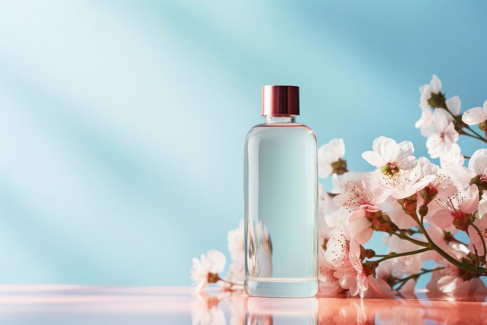 Bottle product cosmetics perfume flower. AI generated Image by rawpixel.