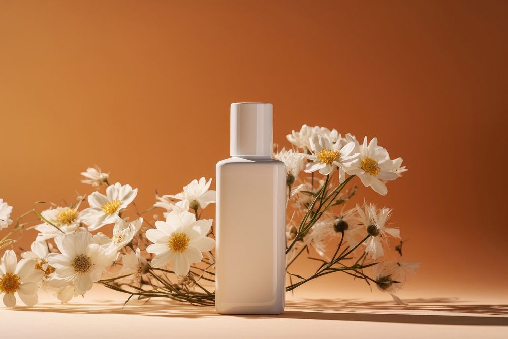 Bottle product flower cosmetics perfume. AI generated Image by rawpixel.