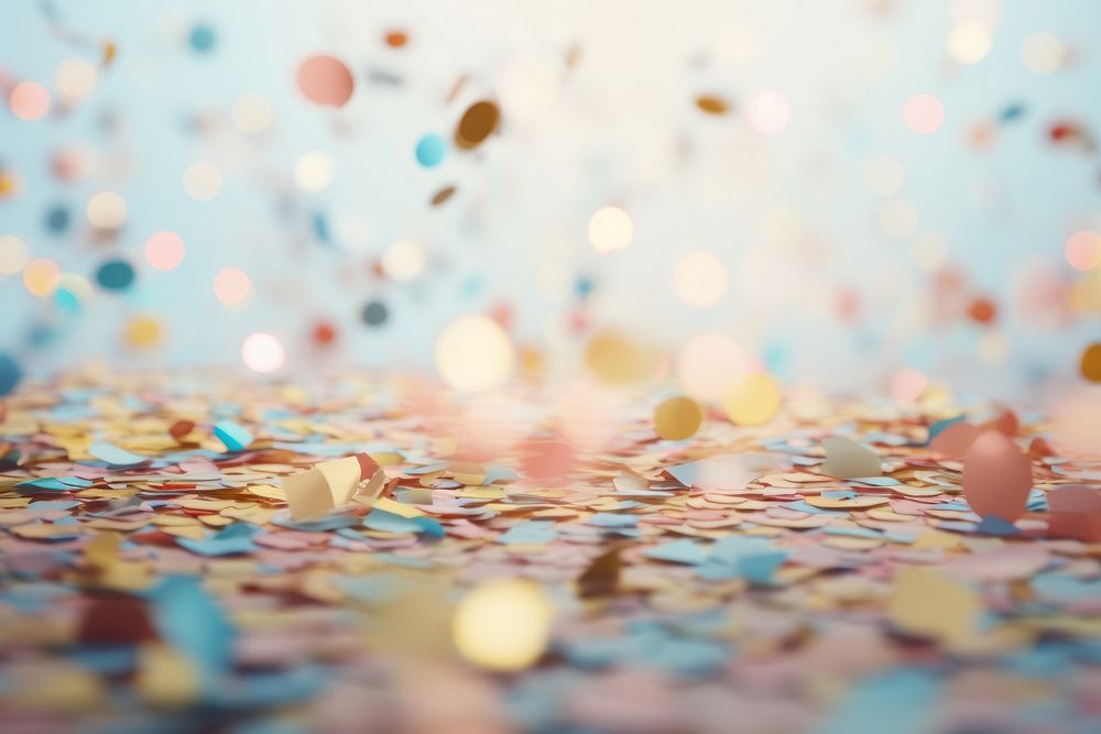 Surrounded confetti petal illuminated backgrounds. AI generated Image by rawpixel.