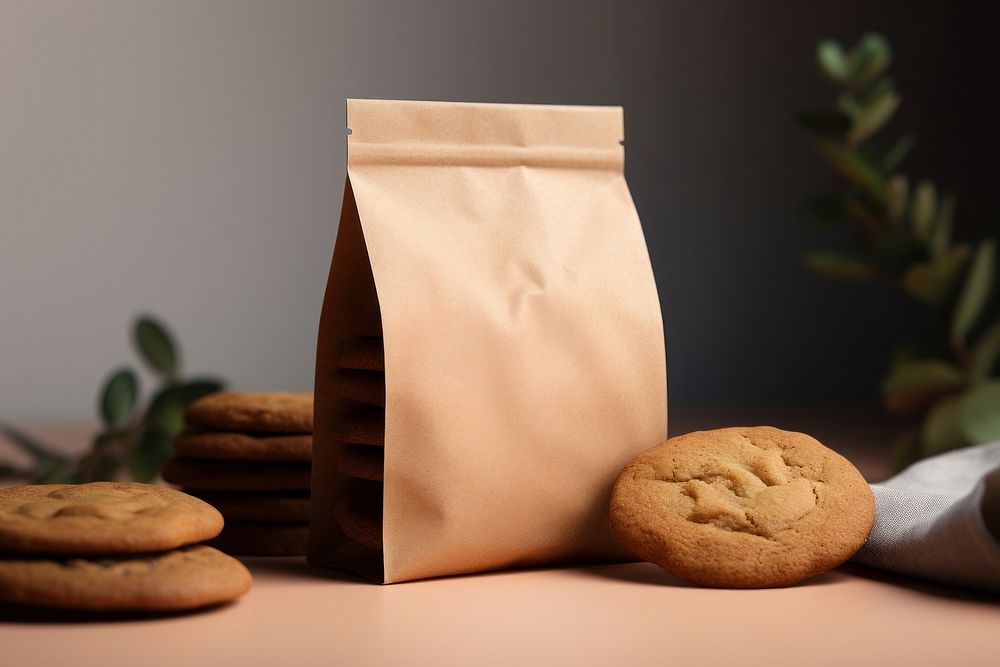 Cookie packaging Mockup bread food confectionery. AI generated Image by rawpixel.