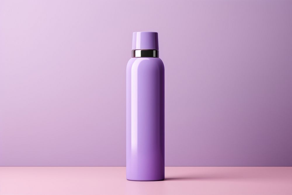 Cosmetic bottle mockup cosmetics cylinder purple. AI generated Image by rawpixel.