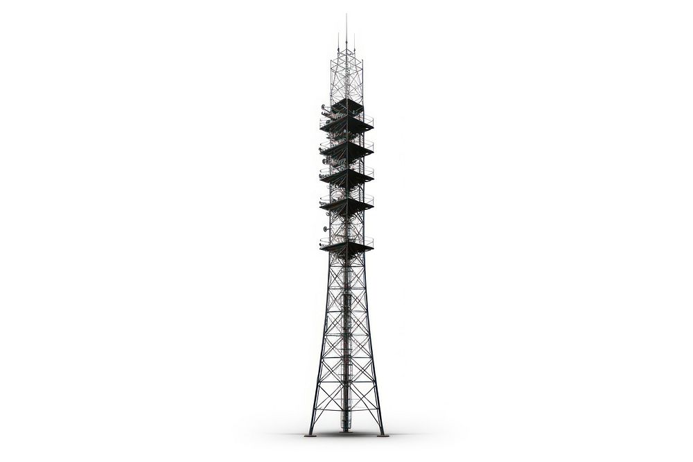 Modern mobile radio and telecommunication antenna tower architecture broadcasting electricity. AI generated Image by…