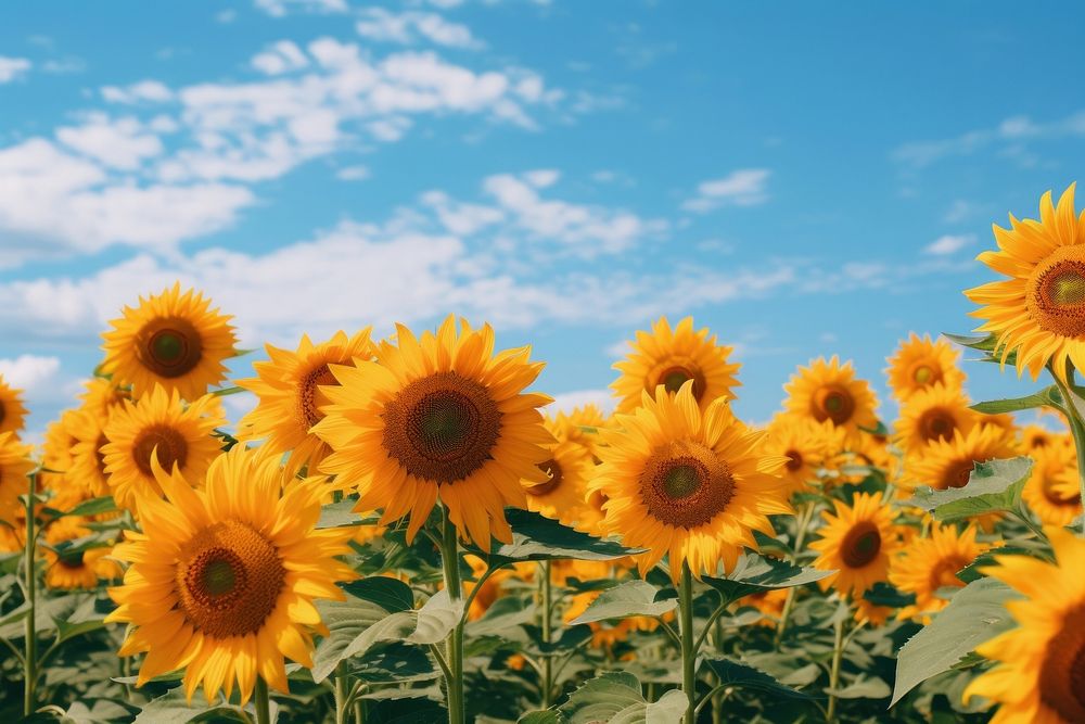 Sunflower field sunflower outdoors nature. AI generated Image by rawpixel.