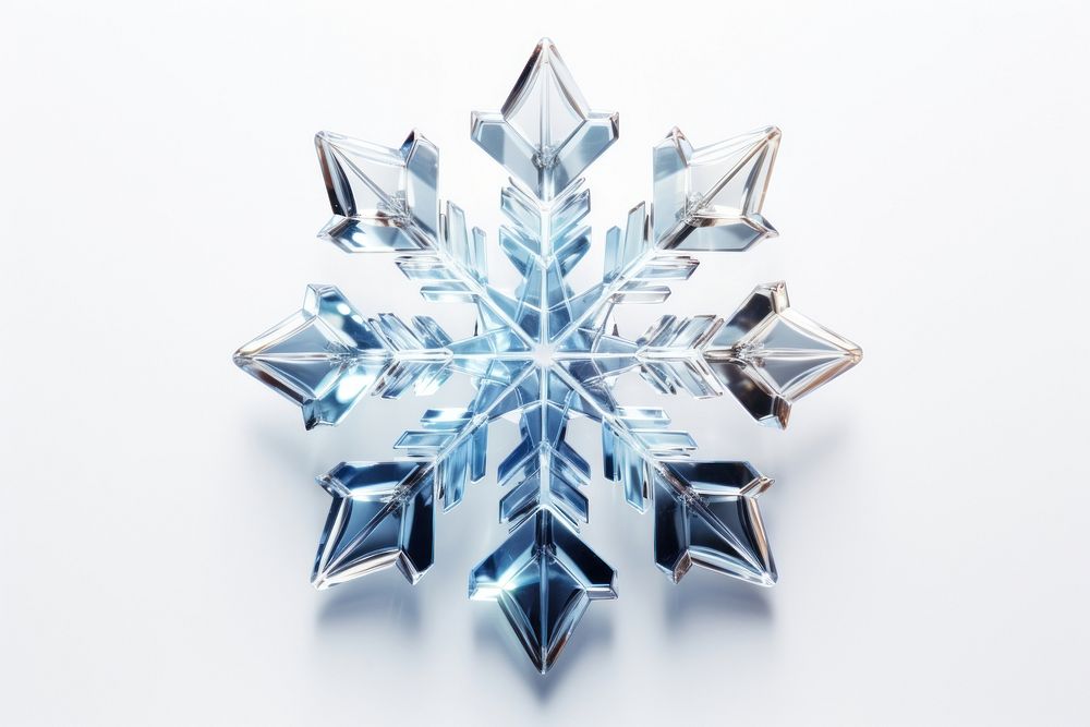 Snowflake crystal white background celebration. AI generated Image by rawpixel.