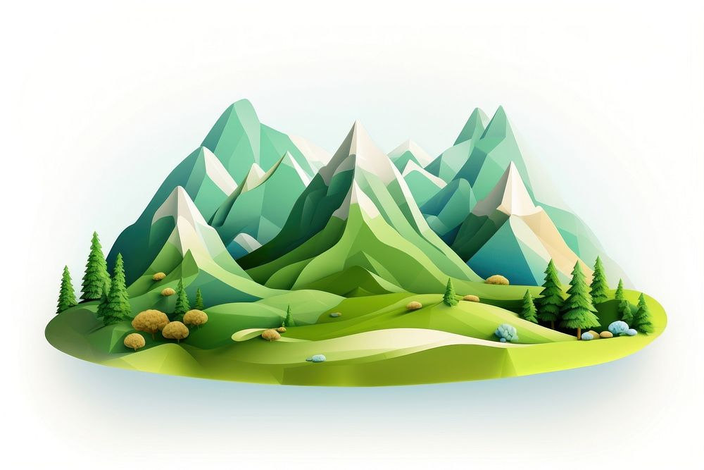 A Mountain background vector green landscape mountain. AI generated Image by rawpixel.