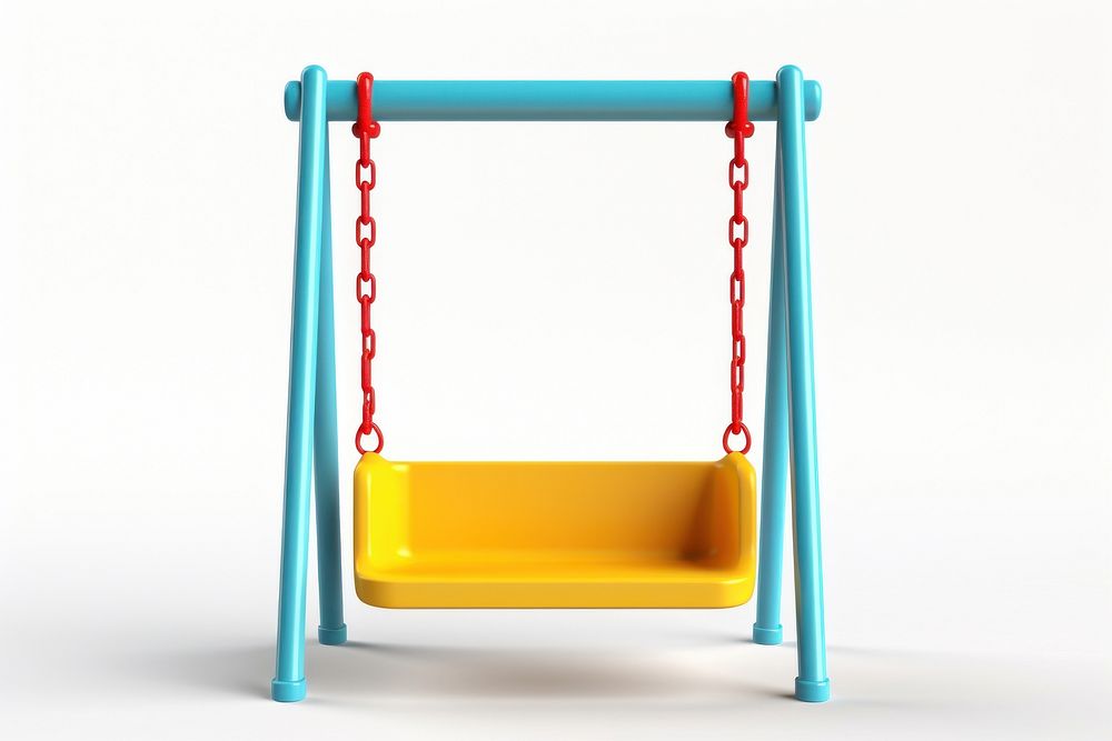 A Kids swings playground white background lifeguard. AI generated Image by rawpixel.