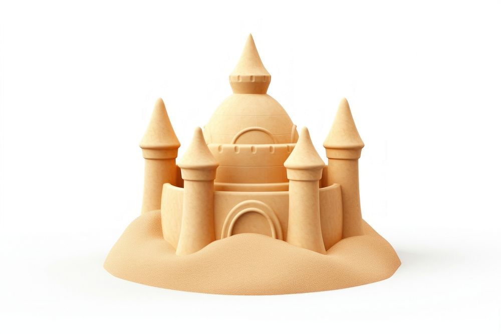 A sand castle white background representation spirituality. AI generated Image by rawpixel.