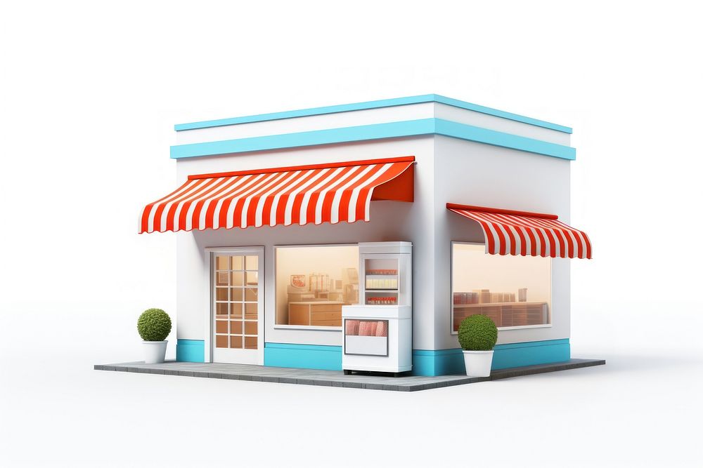 A Store store white background architecture. AI generated Image by rawpixel.