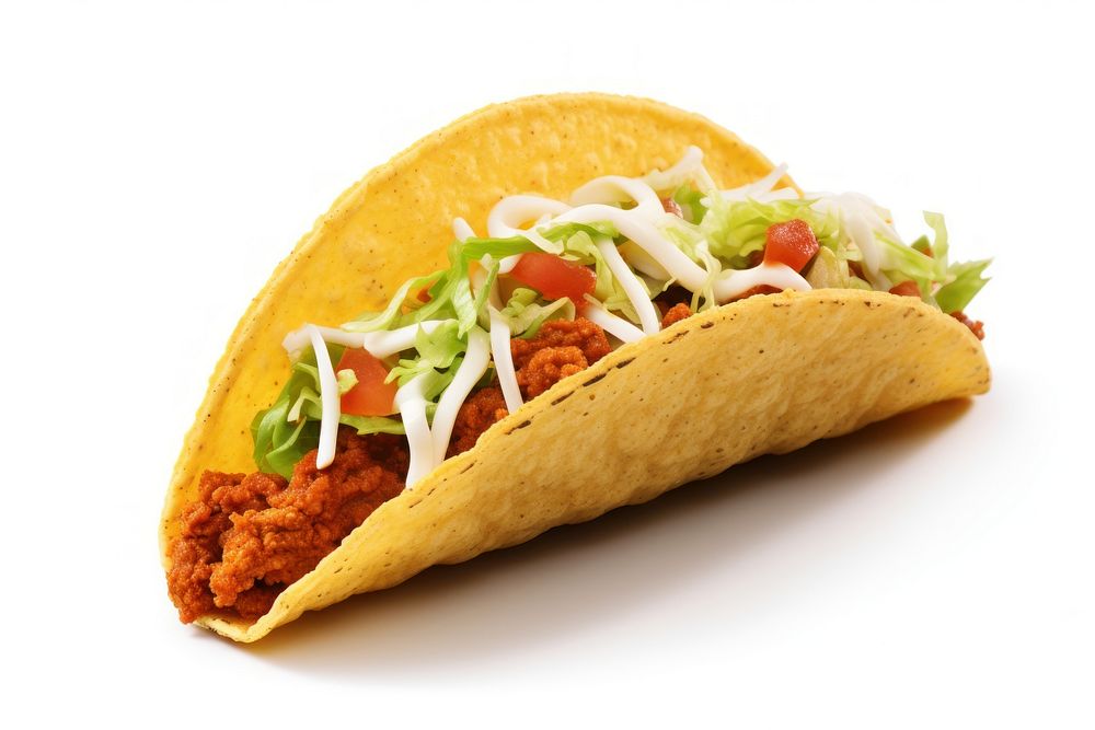 Taco mexican food dish white background. AI generated Image by rawpixel.