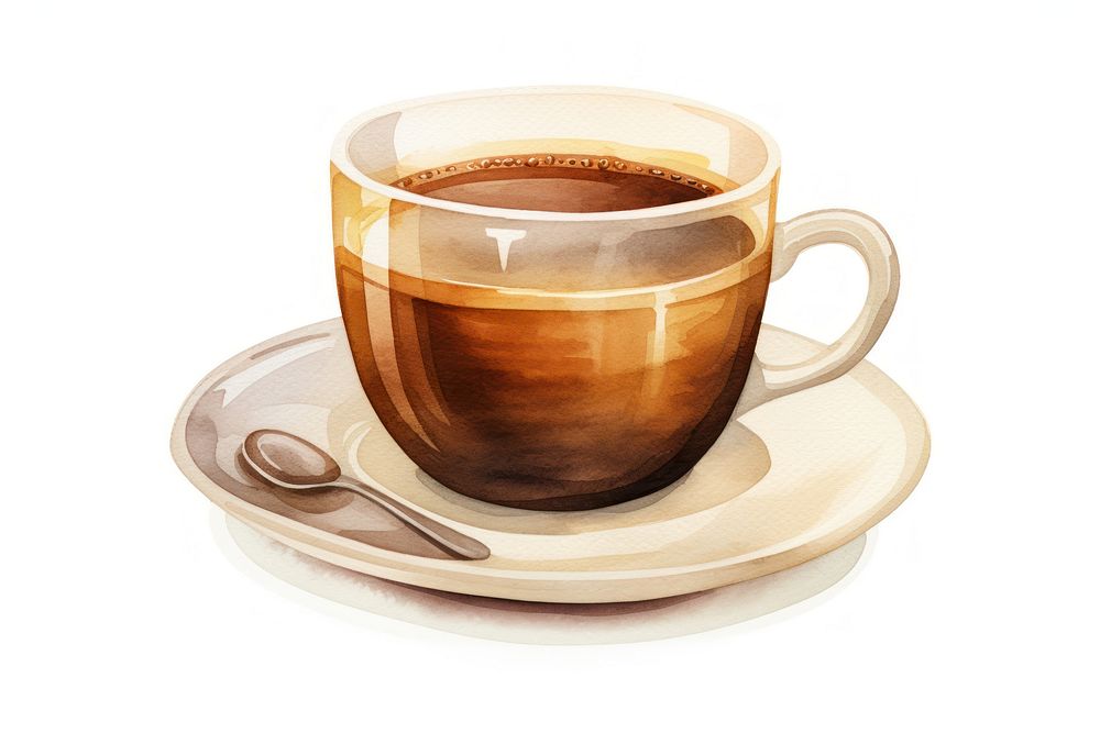 A cup of coffee saucer spoon drink. AI generated Image by rawpixel.