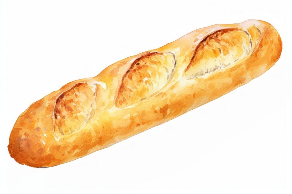 A Freshly baked baguette bread food white background. AI generated Image by rawpixel.