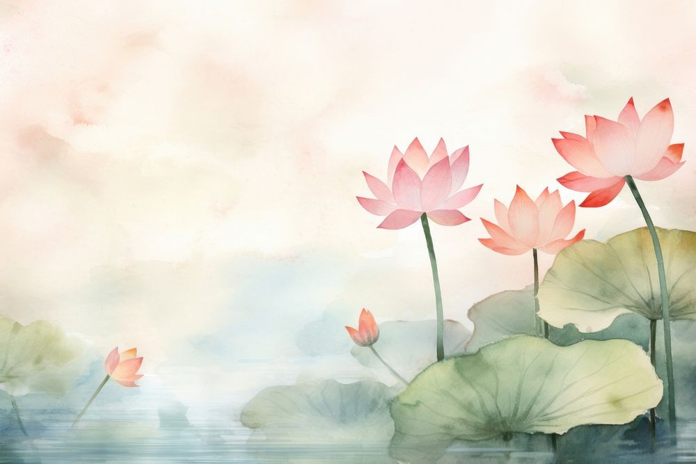 Lotus flower petal plant lily. AI generated Image by rawpixel.
