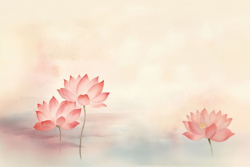 Lotus flower painting petal plant. AI generated Image by rawpixel.