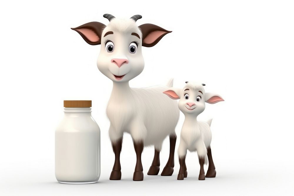 Goat standing milk livestock cartoon. AI generated Image by rawpixel.
