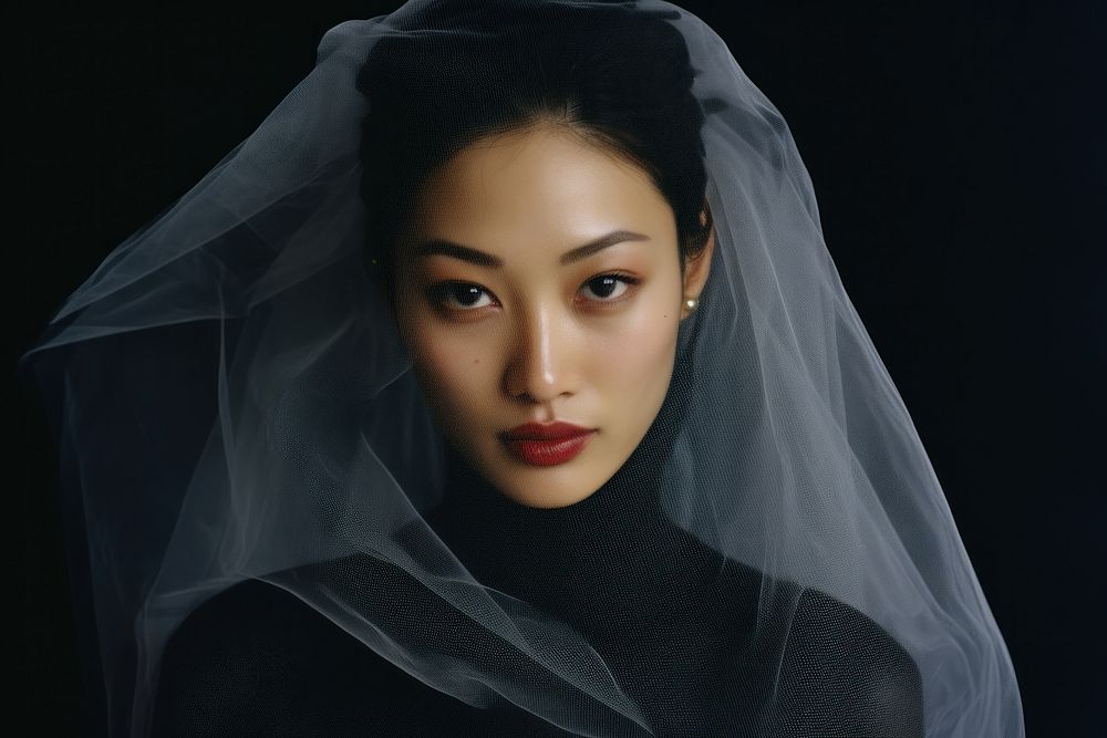 Vietnamese woman veil portrait fashion. AI generated Image by rawpixel.