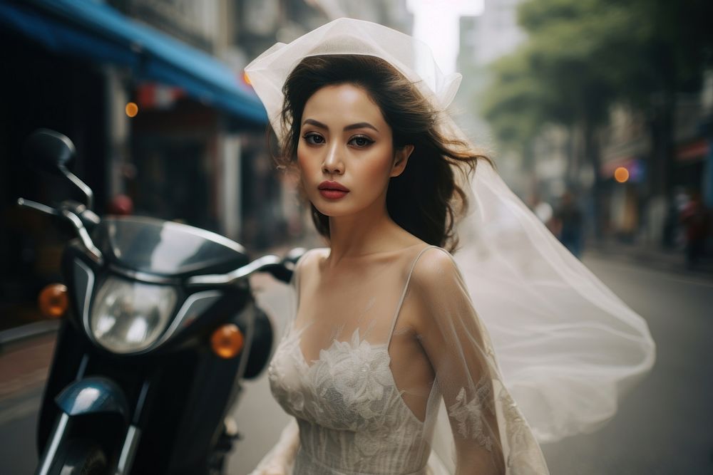Vietnamese woman fashion wedding dress. AI generated Image by rawpixel.